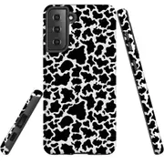 For Samsung Galaxy S21 FE Case Armour Cover, Cow Pattern