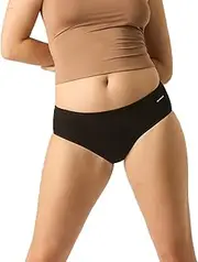 [Modibodi] Basic Mid-Rise Brief - Light Moderate Absorbency - Period Protection Underwear for Women - Bikini Brief Underwear - Discreet Menstrual Period Panties Black