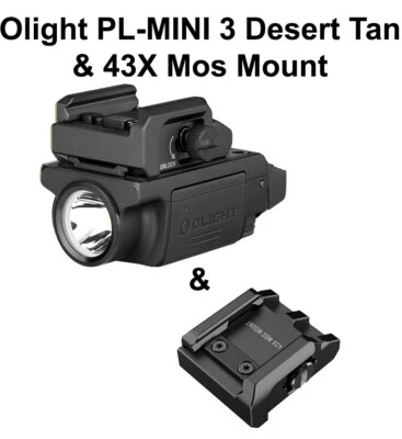 Olight PL-MINI 3 Valkyrie Rail Mounted Light w/43X Mos Mount, 600 Lumens