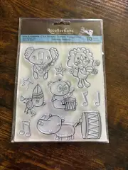 RECOLLECTIONS clear stamp set JAMMING ANIMALS Circus Baby Zoo NEW