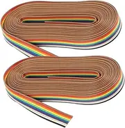 QUMIIRITY 2 Rolls Flat Ribbon Jumper Cable for Use Durable Pitch Ribbon Cable for Efficient Wiring Colorful