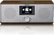 Lenco DIR-170 Digital Radio - Internet Radio - WLAN Radio - FM Radio - Bluetooth - TFT Display - Radio Alarm Clock (2 Alarm Times) - AUX Input - Line Out and USB - 2 x 10 Watt (RMS) - Brown