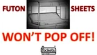 Won't Pop Off Futon Sheet Set, White, Fits Full Size Futon, Sheets Only No Bed