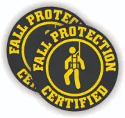 pair / Fall Protection Trained Hard Hat Decals / Helmet Stickers Safety Harness