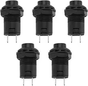 Be In Your Mind 5 Pcs 12mm On Off Latching Push Button Switch, 3A/125VAC 1.5A/250VAC Push Button Switch SPST Replacement Parts for Car Dash Boat DIY, Black