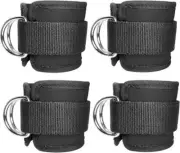 4PCS Weight Lifting Ankle D-Ring Strap Pulley Cable Kickbacks Attachment Gym