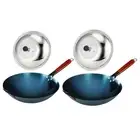 Iron Wok Pan for Induction Cooker Traditional Wok for Kitchen Home Cooking