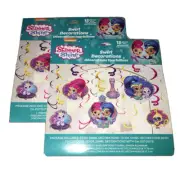 2 Shimmer & Shine 24 pieces Hanging Birthday Party Swirl Decoration Supplies NEW