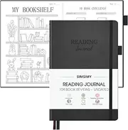 SIMSIMY Reading Journal - 104 Reviews, Journal for Book Lovers & Readers, Track Reading Progress, Reading Log Gift, A5 Size