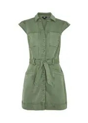 Paige Jaxsyn Stretch-denim Mini Dress - Green - 8 8