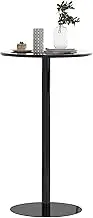 Round Bar Table, Counter Height Bistro Table, Height Modern Pub Table Coffee Table with Fixed Tabletop and Stable Base, Small Space High Top Table(40x62cm)