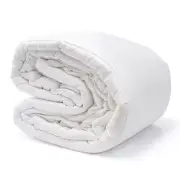 Onkaparinga Queen Bed 210 x 210cm White Winter Satin Wool-Filled Quilt Blanket