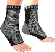 Plantar Fasciitis Socks,H HOME-MART 2 Pack Ankle Brace Socks Compression Sleeve | Injury Recovery, Joint Pain | Ankle Support |Achilles Tendon Support, Plantar Fasciitis Foot Sock with Arch Support