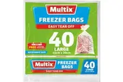 Multix Easy Tear Off Freezer Bags Large 40 Pack