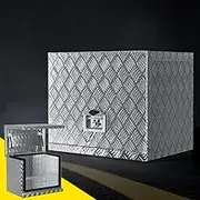 Giantz 65 x 43 x 52cm Aluminum Tool Box, Tools Storage Boxes Toolbox Under Tray Ute Generator Trailer Multi-tool Organiser, Heavy Duty Fully Welded Seams Lockable Front-opening Lid Silver