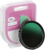 uxcell 46mm ND Filter, Variable ND Lens ND2-ND400 Adjustable Neutral Density Filter Slim Optical Glass with Cap for Camera Lens Video Vlog Portrait Photography, Black
