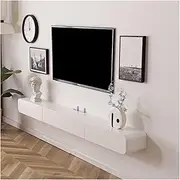 Floating TV Unit 47''/63'' Floating TV Stand Wall Mounted Media Console TV Cabinet Shelf Under TV for Hiding Audio Video Cable Box, for Bedroom Living Room Floating TV Cabinet(160x24x18cm)