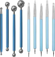 Dotting Tools, Silicone Clay Sculpting Tool, Ceramic Clay Ball Stylus Dot Painting Tools, Pottery Embossing Tool for Rock, Nail, Blending, Drawing, Modeling