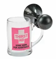 New Thirst Aid Honk For Assistance Glass Beer Mug w/ Horn - Great Gift - NWT