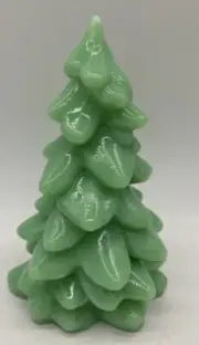 Christmas Holiday Tree - Jade Jadeite Jadite Green Glass - Mosser USA - Large 8"