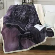 Fabulous Black Horse the Ebony Fire Throw Blanket