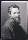 Michelangelo Portrait 2" X 3" Fridge / Locker Magnet.