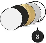 80cm/32in Photography Collapsible Light Reflector 5-in-1(Translucent, Silver, Gold, White, Black) with Carrying Handle Storage Bag for Studio Product Portrait Wedding Photography