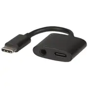 [TechBrands] 2-In-1 USB Type-C 3.5mm Socket Audio Adaptor