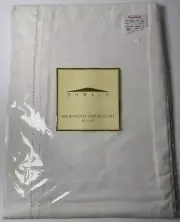 Domaine Hemstitch White Cotton Square TableCloth 60x60” India NWT
