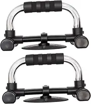 ifundom H Type Bars with Suction Cups Multifunctional Grip for Home Fitness Non Slip Design for Safe Push Ups for Upper Body Muscle Training Black