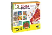 2 Square Glass Plates