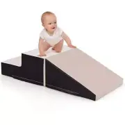 2-Piece Step and Slide Climber for Infants and Toddlers-Grey