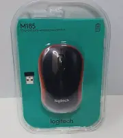 Logitech M185 Wireless Standard Mouse in blister pack Black NEW