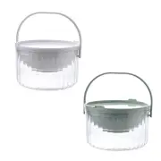 Salad Bowl Serving Keeping Ice Cubes with Ice Tray on Bottom Round Fruit Bowl