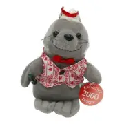 Coca-Cola 6" Seal with Vest Bean Bag Plush Exclusive 2000 Design
