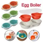 Microwave Eggs Poacher Cookware Double Cup Cooker Egg Boiler Steamer Maker Poach
