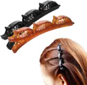 2Pcs Braided Hair Clips for Women,Multi Clip Hair Barrette,Hair Sectioning Clips