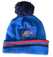 OKC Thunder Sports Team Knit Pom & Cuffed Winter Hat Beanie