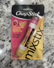 CHAPSTICK STRAWBERRY BANANA SMOOTHIE MIXSTIX CREATE A FUN FLAVOR RETIRED NOS