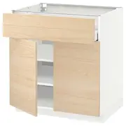 METOD / MAXIMERA base cabinet with drawer/2 doors, white/Askersund light ash effect, 80x60x80 cm