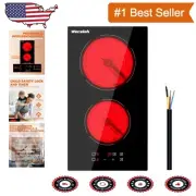 Compact 12-Inch 2 Burner Built-In Cooktop with Timer and Child Lock Feature