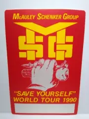 McAuley Schenker Group Backstage Pass Original 1990 MSG Save Yourself Glam Metal
