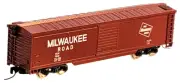 Z Scale Marklin Mini-Club 8637 Milwaukee Rd 50' Box Car (MTL couplers)