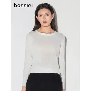 bossini女裝23新品簡約時尚百搭休閑基礎長袖T恤