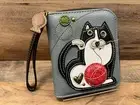 Chala Cat Vegan Leather Zip Around Wallet 5.5" x 5"