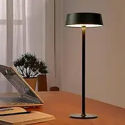 Shenzhi Tech Ambient LED Table Lamp, USB Rechargeable Desk Lamp, Touch Controlled Dimmable Indoor Night Light for Home Decor Bedside Room Restaurant (Black)