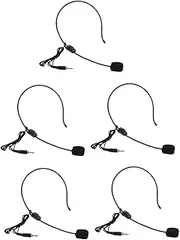 COMPUKAS 5pcs Head-mounted Microphone Wired Speech Speaker Stage Performance Singing Teaching Compact and Portable