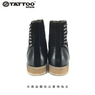 TATTOO 復古鉚釘短靴-黑A127B01