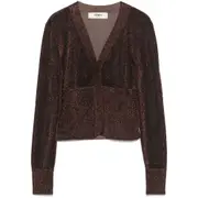 [Fendi] Fendi Metallic-threading Cardigan 40 IT BROWN