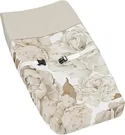 Sweet Jojo Designs Taupe Beige Boho Shabby Chic Floral Girl Baby Changing Pad Cover - Infant Newborn Diaper Table Change Mat Sheet - Tan Ivory Bohemian Vintage Garden Watercolor Flower Nature Elegant